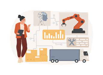 predictive maintenance solutions with ai abstract vector image
