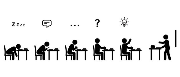 Students in a Classroom Setting vector image