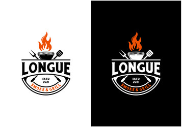 Vintage BBQ Restaurant Logo Vector Image