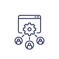 load testing line icon users accessing service vector