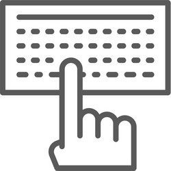 Man typing text on keyboard line icon vector