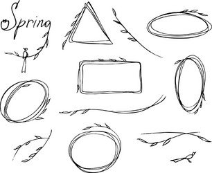 spring theme set frames different shapes vector