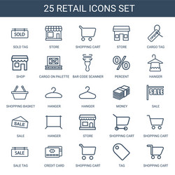 25 retail icons vector