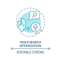 2d customizable voice search optimization line vector image
