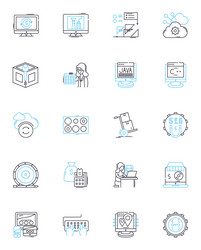 coding techniques linear icons set algorithms vector