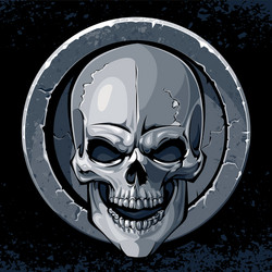 Cracked Stone Skull Vector Image