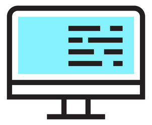 monitor with text on screen digital paper work vector image