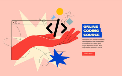 online programing or coding mobile app vector image
