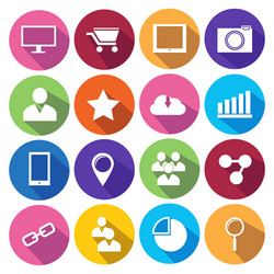 web icons set in flat design vector image