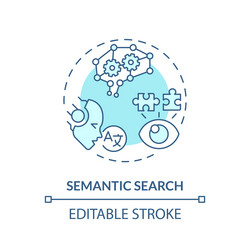 2d customizable semantic search line icon concept vector