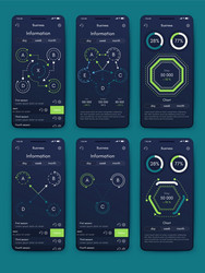 different ui ux gui screens and flat web icons vector image