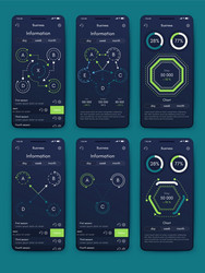 different ui ux gui screens and flat web icons vector