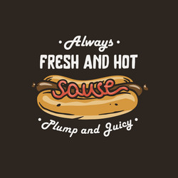 hot dog for print food design with hotdog vector