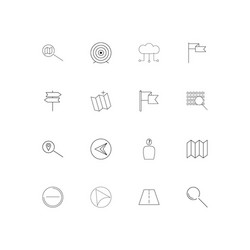 maps and navigation linear thin icons set vector image