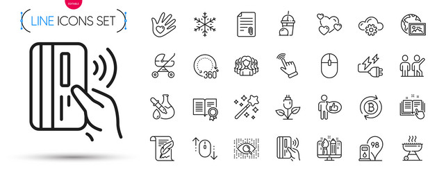 pack of cloud computing like and cursor line vector image