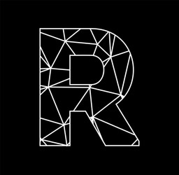 r geometric triangle block chain font vector image