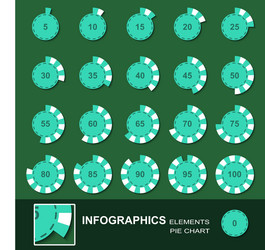 Segmented charts in style of counter from a casino vector