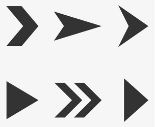 Set of black triangular arrow pointers isolated vector