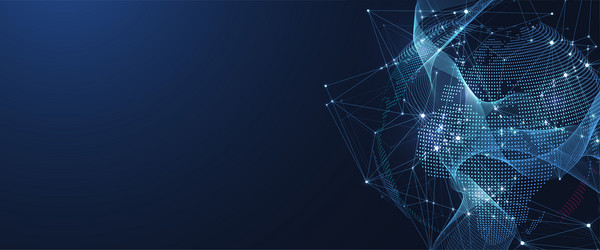 global network connection concept big data vector image