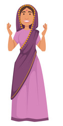 woman in sari indian nationality traditional Vector Image