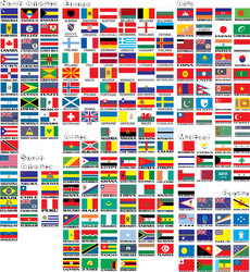 All national flags world with names Royalty Free Vector
