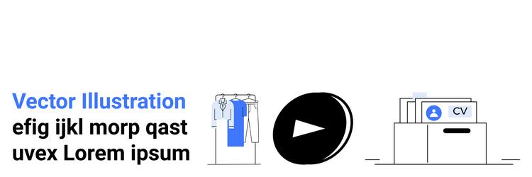 digital recruitment workflow from automated video vector image