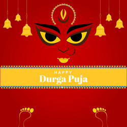 happy durga puja bannr design Vector Image
