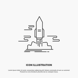 Launch publish app shuttle space icon line gray vector