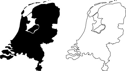 Netherlands Map Outline vector