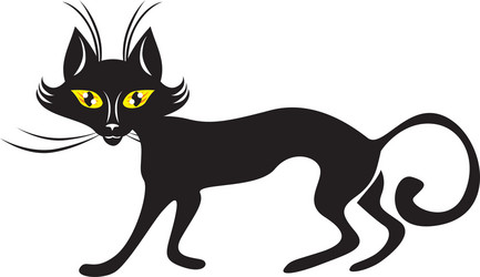 Black fun cat Royalty Free Vector Image - VectorStock