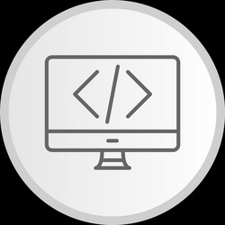 coding line circle grey icon vector image
