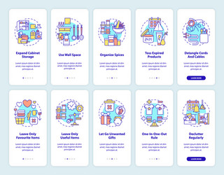 declutter regulary onboarding mobile app page vector