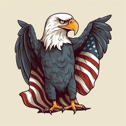 Eagle and flag symbolize freedom Royalty Free Vector Image