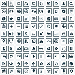 game 100 icons universal set for web and ui vector image