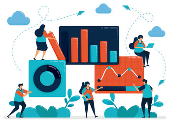 Market statistical analysis business chart data vector