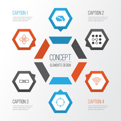 robotics icons set collection of related vector image