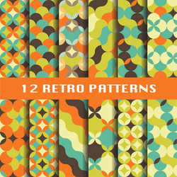 abstract retro geometric patterns set vector