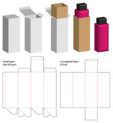 Box packaging die cut template design 3d mock-up vector