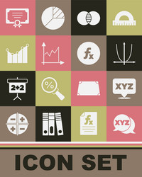 set xyz coordinate system graph schedule chart vector image