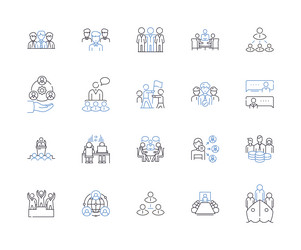 teambuilding basics outline icons collection vector