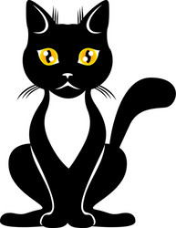 Cute Black Cat Icons or Symbols, Vector Set. Collection of Funny Looking  Cats Stock Vector - Illustration of symbol, icon: 259542309