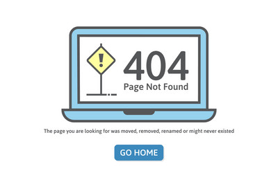 404 concept error line icon page not found vector image