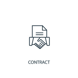 Contract concept line icon simple element vector