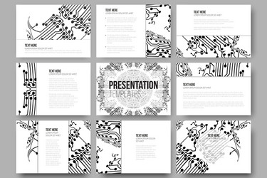 set of 9 templates for presentation slides vector image