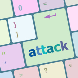 Attack button on computer keyboard key vector