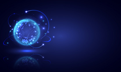 global network connection world map abstract vector image