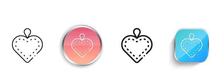 heart icon thin linear regular and button style vector image
