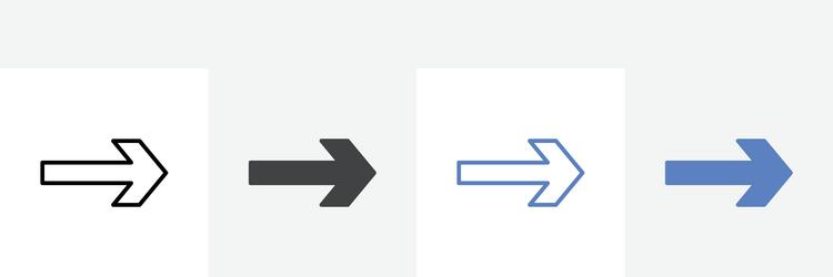 next arrow icon set use for web ui or app vector image