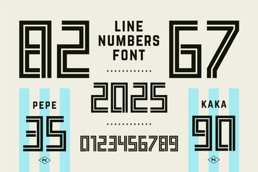 Numbers font sport with and numeric vector