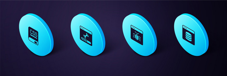 set isometric server data web hosting system vector image